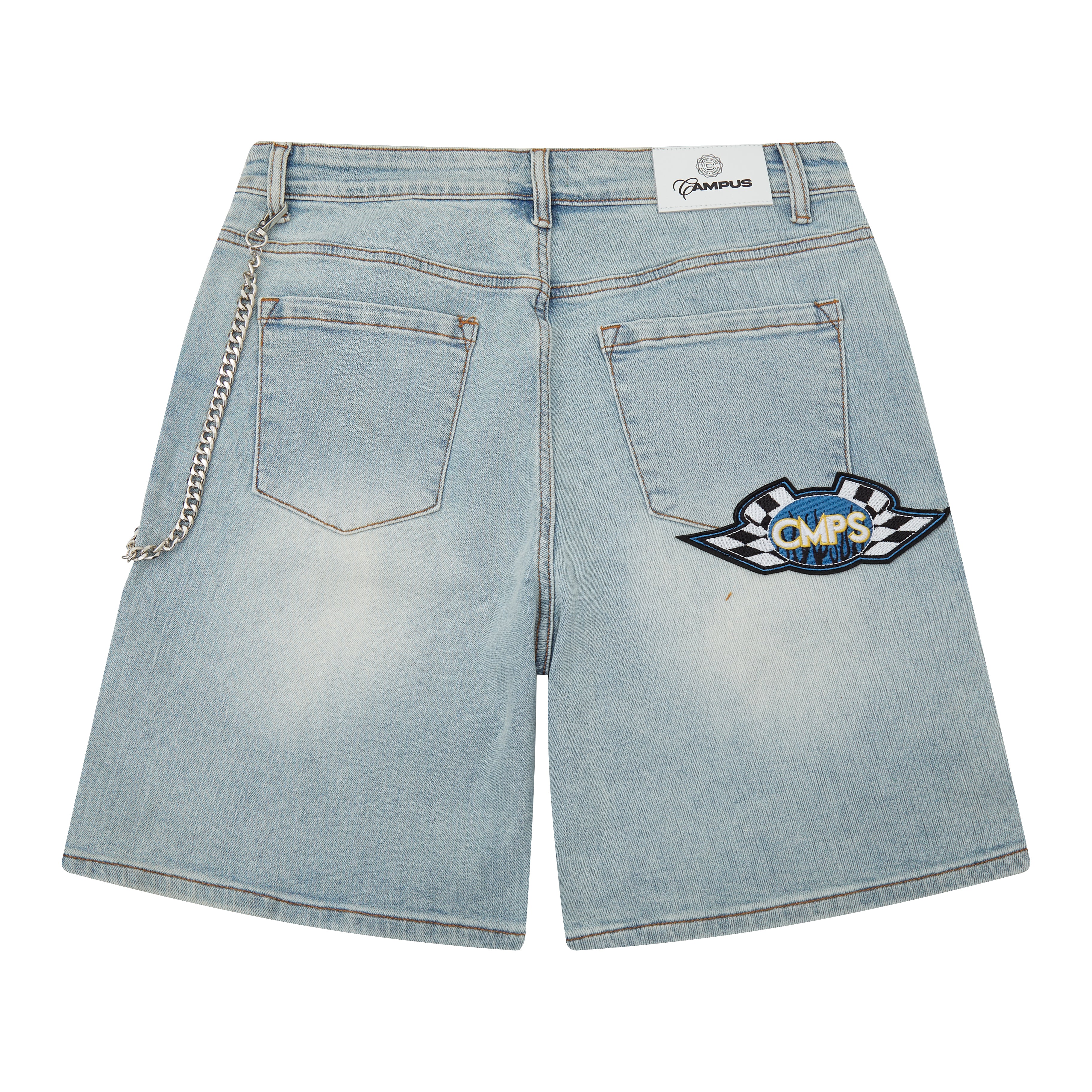 Motor Sports Denim Shorts - Washed Blue